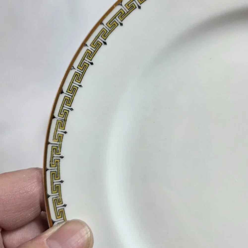 FOUR Haviland Albany Salad Plates Schleiger 107A Yellow & Black Key